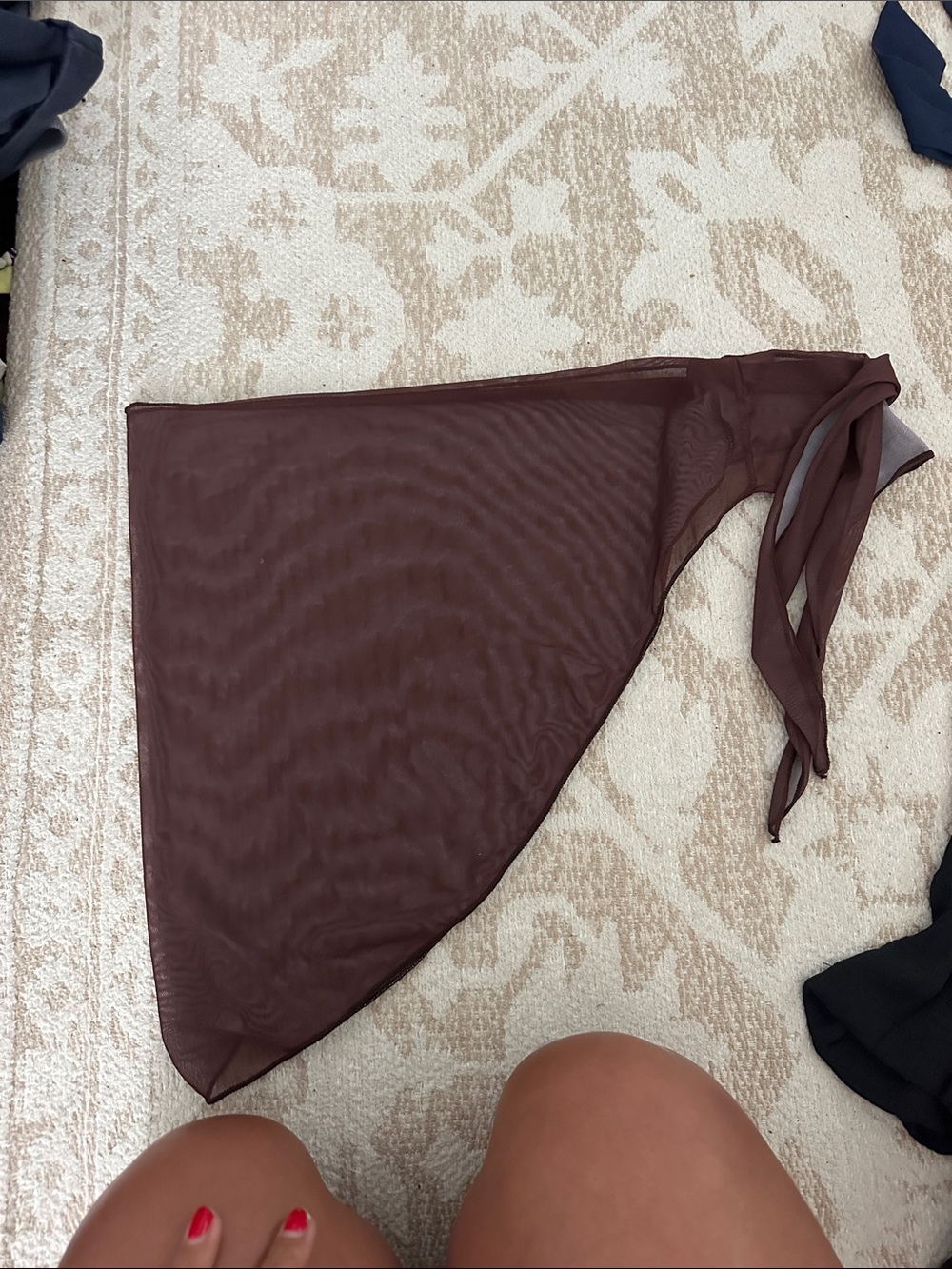 Sheer Brown Mesh Sarong Scarf